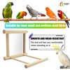 Bllesqelax Bllesqelax Bird Parakeet Mirror for Cage,Parrot Perch Stand,Wooden Hummingbird Swing Toy,Parakeet Accessories for Cockatiels Conure Finch Lovebird Canary African Grey Macaw