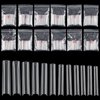 504Pcs Extra Long C Curve Nail Tips XXXL Clear Square Half Cover Nails for Acrylic Nails