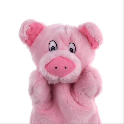 Pig Hand Puppets Farm Animal Plush Toys for Imaginative Pretend Play Storytelling Pink