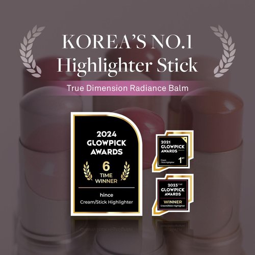 hince True Dimension Radiance Balm 10g - Natural Shimmer Glow Face Highlighter Stick, Cream Blush Stick, Transparent Color, Multiuse, Glass Skin, Korean Makeup (1, SHELLY PINK, TP005)