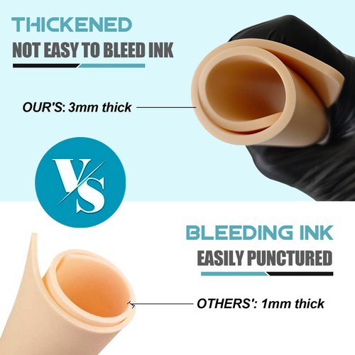 Tattoo Practice Skin and Transfer Paper - WZPB 20Pcs Fake Skin 3MM and Stencil Transfer Paper Kit Include 10Pcs Tattoo Fake Skin and 10Pcs Tattoo Stencil Paper for Beginners and Experienced Artists