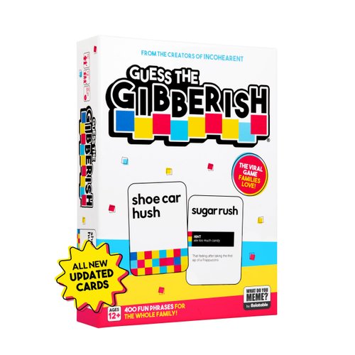Incohearent Family Edition by Relatable, Fun Kids Games for Kids 12+, A Guess the Gibberish Card Game for Families or Game Night With Friends, Includes 400 Cards, Instructions, and 1 Sand Timer