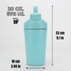 Ozizo Stainless Steel Shaker Bottle, 20 oz Gym Bottle, Shaker cup for protein mixes with Wire Whisk Ball Spring Mixer