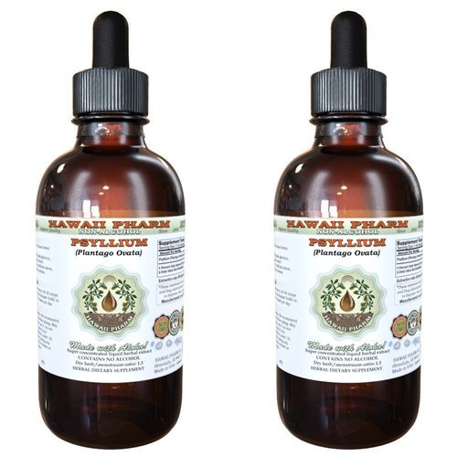 Psyllium Alcohol-Free Liquid Extract, Psyllium (Plantago Ovata) Seed Glycerite Natural Herbal Supplement, Hawaii Pharm, USA 2x2 fl.oz
