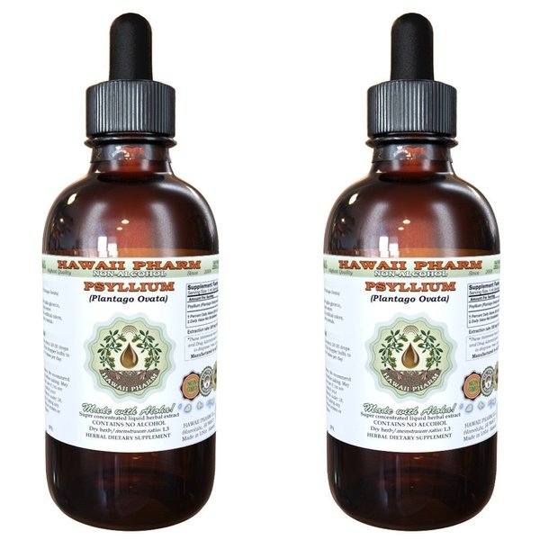 Psyllium Alcohol-Free Liquid Extract, Psyllium (Plantago Ovata) Seed Glycerite Natural Herbal Supplement, Hawaii Pharm, USA 2x2 fl.oz