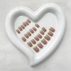 AZPEPSI French Tip Press on Nails Short Square Fake Nails Gold Glue On Nails Nude False Nails with Design Glossy Acrylic Nails Press Ons Reusable Oval Nails for Women Girls Manicure 24pcs