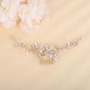 Denifery Flower Girl Headpiece for Wedding Princess Pearl Wedding Comb Pearl Crystal Hair Comb Hair Accessory Wedding Party First Communion for Women and Girls