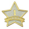 PinMart Year Service Award STAR Lapel Pin – Gold- & Silver-Plated Metal Workplace Reward Pin – 1-30 Years of Service Star Pins for Long Standing Employees or Volunteers
