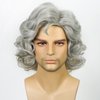 Wiggy Mermaid Santa Beard and Wig Set Long Gray Old Man Wizard Wig Costume Accessories Santa Claus Suit Grey for Men Women Carnival Christmas Party