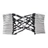 LOVEF 4Pcs Fashion Magic Beads Elasticity Double Hair Comb Clip Stretchy Hair Combs Clips