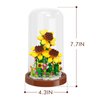 ZYLEGEN Sunflower Bouquets Building Blocks Flower Set,Mini Bricks Building Toys with Glass Dome for Home/Office Desk Décor,Idea Housewarming for Women Adults(553Pcs)