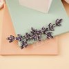 BERYUAN Wedding Crystal Hair Comb Flower Crytstal Hair Piece Teardrop Crystal Rhinestone Wedding Hair Accessories Bride Headband for Wedding (purple)