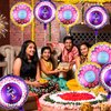 Libima 10 Pcs Diwali Decorations 18 Inch Foil Diwali Balloons with 1 Roll Ribbon Deepavali Party Foil Balloons for Indian Rangoli Party Decorations Festival of Lights Party Supplies Favors, 2 Styles