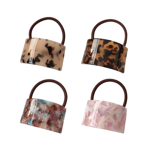 4 Pcs Ponytail Hair Cuffs Elastic Hair Rings Decorative Ponytail Ring Holders Tortoise Shell Hair Holders Stretchy Hair Ties Hair Band Scrunchies