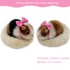 VOLOBE 5 Inches Silicone Hamster, Realistic Toy Hamster as Silicone Piglet Companion with Sleeping Pad Accessories for Kids Boy Girl Birthday Collection Handmade Gift (Brown Hamster)