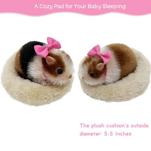 VOLOBE 5 Inches Silicone Hamster, Realistic Toy Hamster as Silicone Piglet Companion with Sleeping Pad Accessories for Kids Boy Girl Birthday Collection Handmade Gift (Brown Hamster)