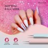 MelodySusie Nail Art Brushes Set,6pcs Nail Art Design Pen Painting Tools with Extension Gel Brush, Polish Brush, Builder Brush,Liner Brush, Carved Brush, and Dotting Pen for Home DIY Salon Use