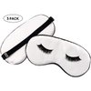Set of 3 Eyelash Sleep Masks with Adjustable Straps, Comfortable Satin Eye Cover for Women Bridesmaid Gifts (Blush Pink)