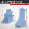 Sleeve Stars Ankle Brace for Sprained Ankle, Plantar Fasciitis Relief Ankle Support for Women, Ankle Compression Sleeve w/ Strap (Single/Light Blue)
