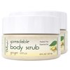 Deluvia Dead Sea Salt Exfoliating Face & Body Moisturizing Scrub, Ginger and Citrus Essential Oils, Vitamin E for Dry Skin - Leaves Skin Silky Smooth with Lasting Hydration for Men & Women (Two Pack)