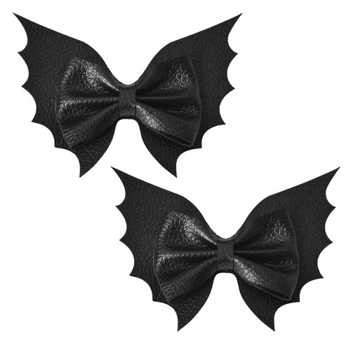 Halloween Hair Bows for Girls Black Bat Bow Hair Clip Barrettes Gothic Hair Pins Halloween Hair Bow Clips for Women Bat Wing Hair Clips Bow Hairpin Halloween Cosplay Costume Hair Accessories 2Pcs