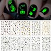 TailaiMei 10 Sheets Glow in The Dark Halloween Nail Stickers, Fluorescent Design Kids Nail Decals, Self-Adhesive DIY Nail Art Tips for Women Manicure