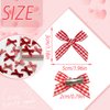 SAWINDA 20PCS Red Mini Hair Bows Gingham Craft Small Bows for Hair Silk Ribbon Hair Bow Clips Cute Bowknot Hair Ribbon Barrettes Hair Clips Accessories for Teens Girls