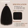 Lacerhair I Tip Hair Extensions Human Hair Kinky Straight Natural Black Color 1B 12 Inch I Tip Hair Extensions Pre Bonded Hair Extensions Micro Links Human Hair for Black Women 50 Strands/Pack 40G