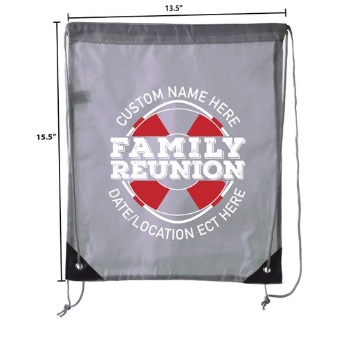 Life Raft with Custom Name and Date-Family Reunion Party Favor Bags - 3PK Grey CE2500FAM S10