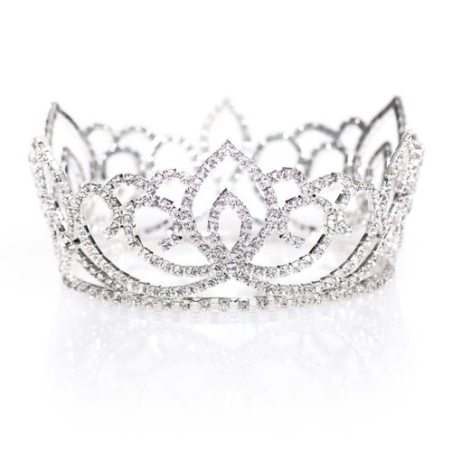 Anderson's Sasha Full-Crown Tiara, Rhinestone Wedding, Prom, Pageant Tiara, Queen Or Princess Tiara For Prom, Homecoming, Pageant, Wedding, School Dance, Award, Costume, Party, Event