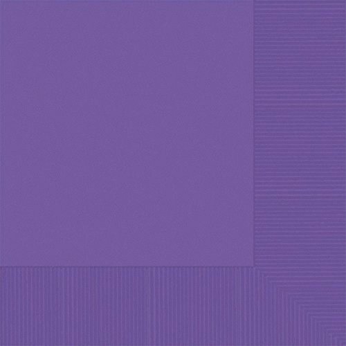 Amscan Purple 3-Ply Party Napkins, 6 1/2" x 6 1/2"