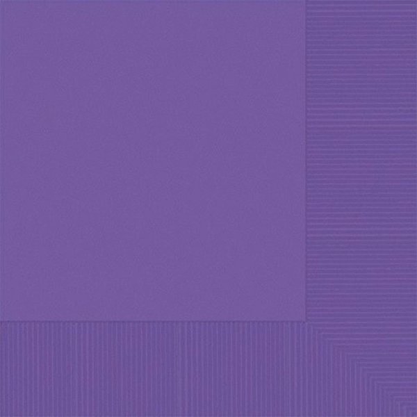 Amscan Purple 3-Ply Party Napkins, 6 1/2" x 6 1/2"