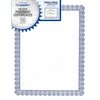 Geographics Blank Parchment Award Certificate Paper, 8.5 x 11", Elegant Blue Border Design (Pack of 50)
