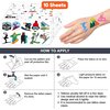 Winter Skiing Temporary Tattoos 10 Sheets 100 PCS Snowboard Party Decorations Favors Supplies Snow Theme Birthday Stickers Gifts for Boys Girls Kids Class School Prizes Carnival Christmas