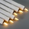 Eywamage White Dripping Wax Flameless Taper Candles with Remote, Flickering Battery Operated LED Candlesticks Set of 6