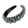 SOLUSTRE Rhinestone Hairband Baroque Beaded Headbands Crystal Hairband Hair Hoop Wide Headpiece for Women Girls, Green