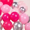 Kozee Hot Pink Silver Balloon garland arch kit 160PCS Pastel Pink and silver Starburst balloons for girl's 15/16/30th Birthday Princess 2024 graduation