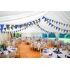 BLUE Gold Party Decorations, Hanging Glitter Paper Triangle Flag Pennant Banner for Royal Navy decor Graduation Carnival Bachelorette Engagement Wedding Birthday Baby Bridal Shower 33Ft