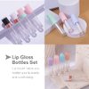 YITOU 12Pcs Refillable Empty Lip Gloss Tubes with Wand Applicator, 8ml Lip Balm Containers with Stopper Lip Glaze Bottle Lip Gloss Making Kit for DIY Lipgloss Lipstick Samples Pink-Update