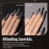 Beetles Black Glitter Gel Nail Polish, 1Pcs 15ML Glitter Gel Nail Polish Black Sparkle Reflective Shimmer Color Soak Off UV Lamp Disco Gel Polish Nail Art Manicure Salon DIY at Home Gifts for Her