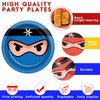 Naozinebi 72PCS Ninja Birthday Plates Ninja Party Supplies Ninja Warrior Tableware Ninja Master Plates Karate Disposable Plate Dessert Paper Plates for Boys Girls Kids Baby Shower Favors 6.7*6.7inch
