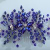 Aimimier Bridal Royal Blue Crystal Hair Comb Sapphire Hair Piece Prom Party Festival Wedding Hair Accessories for Women and Girls