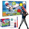 Soccer Game T-Ball Set for Kids, Indoor Outdoor Backyard Toss Soccer Goal Stuff with Velcro Balls & Fun Toddler Tee Ball Set, Improves Batting Skills for Boys & Girls, Gift Sets for Children Aged 3-12