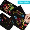 VHALE 30 Scratch Paper Art for Kids, Magic Scratch It Off Paper Craft, Rainbow Drawing Scratchboard Sketch Pad Notepad, Great Travel Toys, Party Favors, with Wooden Stylus