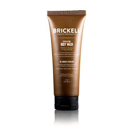 Brickell Men's Exfoliating Body Wash, Natural and Organic Body Scrub and Gel Wash to Cleanse and Reveal Fresh, Clear Skin, 8 Ounce, Scented (Fresh Mint, 8 oz)