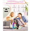 Karaoke Machine Kids with 2 Wireless Microphones, Mini Portable Bluetooth Speaker Kids Karaoke Machine for Girls with Led Lights Kids Toys Fun Birthday Gifts for 4,5,6,7,8 Year