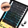 Dedila120Pcs 8-20mm Available Handmade D Curl Wide Stem Individual False Eyelashes Cluster Eyelash Extensions Dramatic Look Volume Eye Lashes Set Home DIY Lashes (16mm)