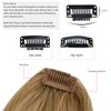 EMERLILY Bangs Hair Clip in Hair Extensions Human Hair Flat Front Face Air Fringe Bangs with Temples Dark Blonde Soft Real Human Hair Pieces for Women