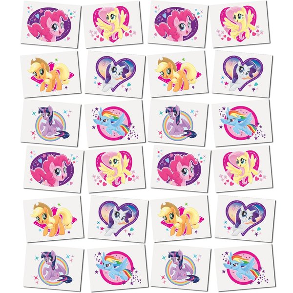 Unique Industries My Little Pony Party Temporary Tattoos - Assorted Designs, 24 Pcs