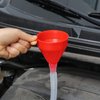 Flexible Fuel Funnel with Long Hose Plastic Small Wide Mouth Filling Funnel Car Funnel for Engine Oil Gas Fuel Gasoline Diesel Water Fluid Liquid Transmission Red (1)